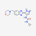 Structure of Urea, N-cyclopropyl-N'-[3-[6-(4-morpholinylmethyl)-1H-benzimidazol-2-yl]-1H-pyrazol-4-yl]-