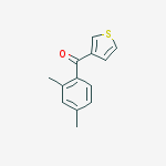 3-(2,4-DIMETHYLBENZOYL)THIOPHENE结构式