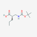 Pentanoic acid,2-[[[(1,1-dimethylethoxy)carbonyl]amino]methyl]-,(2R)-结构式