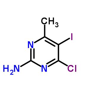 Chemical structure of 2-pyrimidinamine, 4-chloro-5-iodo-6-methyl-