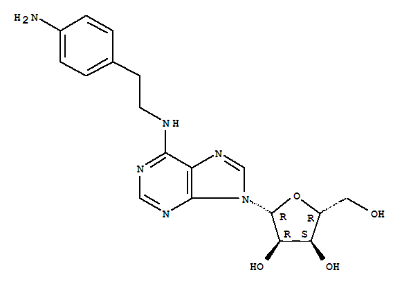 Structure of N6-2-(4-AMINOPHENYL)ETHYLADENOSINE (APNE A) ADENOSINE, N6-2-(4-AM