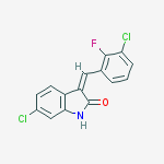 (3Z)-6-chloro-3-[(3-chloro-2-fluorophenyl)methylidene]-1H-indol-2-one结构式