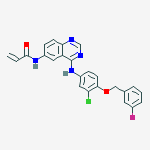 N-[4-[[3-chloro-4-[(3-fluorophenyl)methoxy]phenyl]amino]-6-quinazolinyl]-2-Propenamide结构式