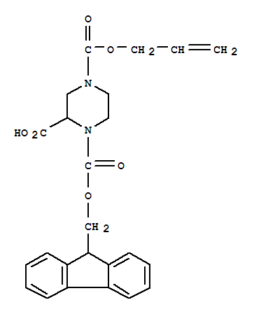 4-[(ALLYLOXY)CARBONYL]PIPERAZINE-2-CARBOXYLIC ACID, N1-FMOC PROTECTED 97%4-ALLYL 1-(9-H-FLUOREN-9-YLMETHYL) HYDROGEN PIPERAZINE-1,2,4-TRICARBOXYLATE结构式