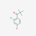 Structure of 2-CHLORO-2,2-DIMETHYL-4-FLUOROPROPIOPHENONE