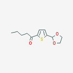 Structure of BUTYL 5-(1,3-DIOXOLAN-2-YL)-2-THIENYL KETONE