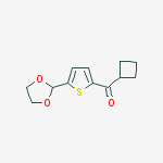 Structure of CYCLOBUTYL 5-(1,3-DIOXOLAN-2-YL)-2-THIENYL KETONE