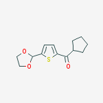 Structure of CYCLOPENTYL 5-(1,3-DIOXOLAN-2-YL)-2-THIENYL KETONE