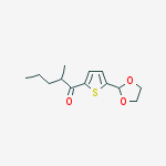Structure of 5-(1,3-DIOXOLAN-2-YL)-2-THIENYL 1-METHYLBUTYL KETONE