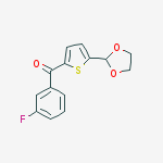 Structure of 5-(1,3-DIOXOLAN-2-YL)-2-(3-FLUOROBENZOYL)THIOPHENE