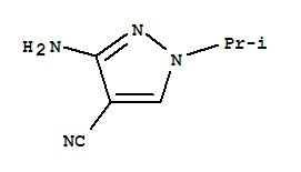 Structure of 1H-Pyrazole-4-carbonitrile,3-amino-1-(1-methylethyl)-