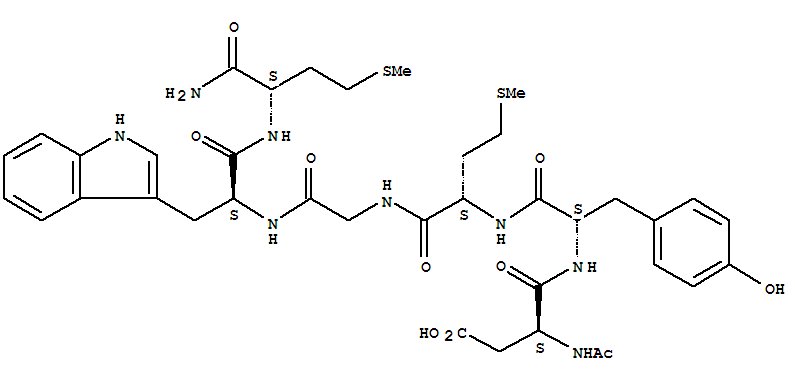 Structure of cholecystokinin N-acetyl fragment 26-31 amide,non-sulfated