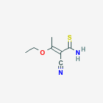 Structure of (2E)-2-cyano-3-ethoxybut-2-enethioamide