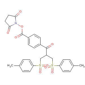Structure of 2,5-Pyrrolidinedione,1-[[4-[3-[(4-methylphenyl)sulfonyl]-2-[[(4-methylphenyl)sulfonyl]methyl]-1-oxopropyl]benzoyl]oxy]-