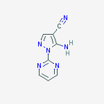 Structure of 5-amino-1-(pyrimidin-2-yl)-1H-pyrazole-4-carbonitrile