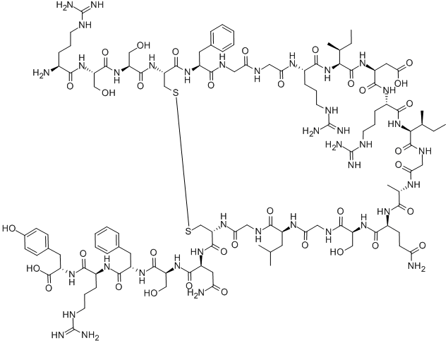 Structure of ATRIAL NATRIURETIC PEPTIDE (126-150) (RAT)