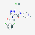 Structure of N-(4-Piperidinyl)-4-(2,6-dichlorobenzoylamino)-1H-pyrazole-3-carboxamide hydrochloride
