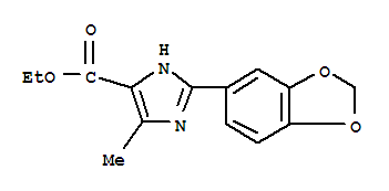 Structure of 2-BENZO[1,3]DIOXOL-5-YL-5-METHYL-3H-IMIDAZOLE-4-CARBOXYLIC ACID ETHYL ESTER