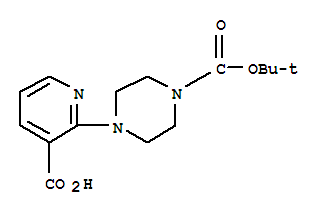 Structure of 4-(3-CARBOXY-PYRIDIN-2-YL)-PIPERAZINE-1-CARBOXYLIC ACID TERT-BUTYL ESTER