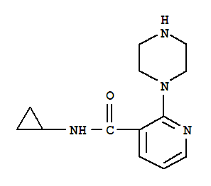 N-环丙基-2-(1-哌嗪基)烟碱盐酸盐结构式