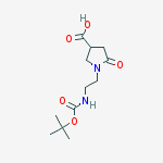 Structure of 1-(2-((tert-Butoxycarbonyl)amino)ethyl)-5-oxopyrrolidine-3-carboxylic acid