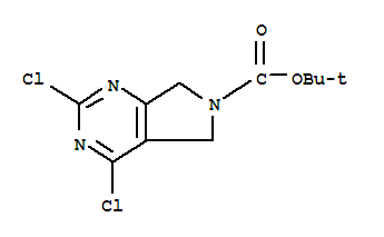 N-BOC-2,4-二氯-6,7-二氢-5H-吡咯并[3,4-D]嘧啶结构式