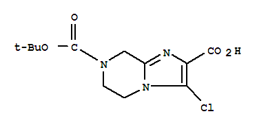 7-BOC-3-氯-5,6,7,8-四氢咪唑并[1,2-A]吡嗪-2-甲酸结构式