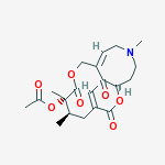 Structure of (1R,6R,7S,11Z)-4-ethylidene-6,7,14-trimethyl-3,8,17-trioxo-2,9-dioxa-14-azabicyclo[9.5.1]heptadec-11-en-7-yl acetate