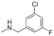 1-(3-chloro-5-fluoro-phenyl)-N-methyl-methanamine结构式
