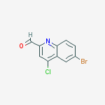 Structure of 6-BROMO-4-CHLOROQUINOLINE-2-CARBOXALDEHYDE