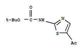 (5-乙酰噻唑-2-基)氨基甲酸叔丁酯结构式