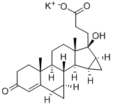 Structure of 2,3,6,7,8,9,10,11,12,13,14,15,16,17,20,21-Hexadecahydro-17-hydroxy-10,13-dimethyl-3-oxo-1H-dicyclopropa[6,7:15,16]cyclopenta[a]phenanthrene-17-propanoic Acid Monopotassium Salt