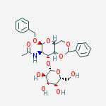 N-[(6S,7S,8R,8aR)-6-benzyloxy-2-phenyl-8-[(2R,3S,4S,5R)-3,4,5-trihydroxy-6-(hydroxymethyl)tetrahydropyran-2-yl]oxy-4,4a,6,7,8,8a-hexahydropyrano[3,2-d][1,3]dioxin-7-yl]acetamide结构式