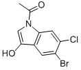 N-ACETYL-5-BROMO-6-CHLORO-3-HYDROXYINDOLE结构式