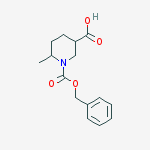 6-methyl-1-phenylmethoxycarbonylpiperidine-3-carboxylic acid结构式