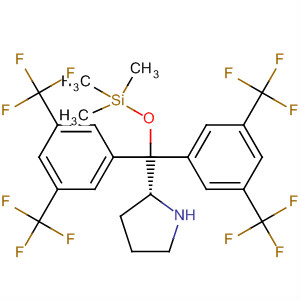 Structure of (2R)-2-{bis[3,5-bis(trifluoromethyl)phenyl][(trimethylsilyl)oxy]methyl}pyrrolidine