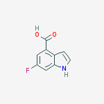 Structure of 1H-Indole-4-carboxylic acid, 6-fluoro-