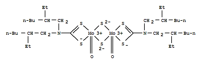 Structure of Molybdenum,bis[bis(2-ethylhexyl)carbamodithioato-S,S']dioxodi-m-thioxodi-