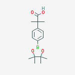 Structure of 2-methyl-2-(4-(4,4,5,5-tetramethyl-1,3,2-dioxaborolan-2-yl)phenyl)propanoic acid