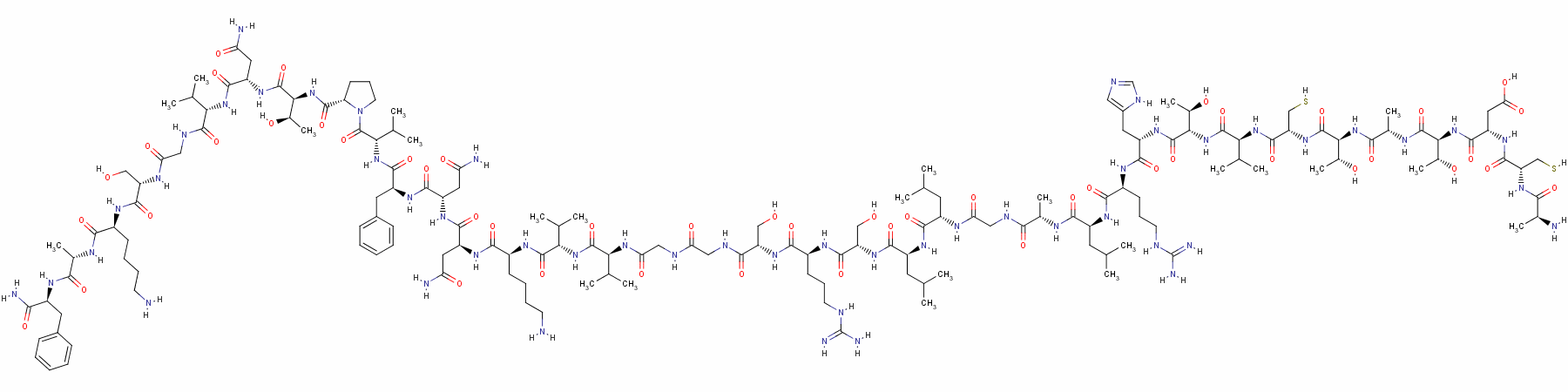 Structure of ALA-CYS-ASP-THR-ALA-THR-CYS-VAL-THR-HIS-ARG-LEU-ALA-GLY-LEU-LEU-SER-ARG-SER-GLY-GLY-VAL-VAL-LYS-ASN-ASN-PHE-VAL-PRO-THR-ASN-VAL-GLY-SER-LYS-ALA-PHE-NH2