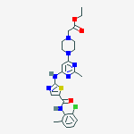 Structure of 4-[6-[[5-[[(2-Chloro-6-Methylphenyl)aMino]carbonyl]-2-thiazolyl]aMino]-2-Methyl-4-pyriMidinyl]-1-piperazineacetic Acid Ethyl Ester