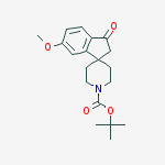 tert-butyl 6-methoxy- 3-oxo-2,3-dihydrospiro[indene-1,4'-piperidine]-1'-caboxylate结构式