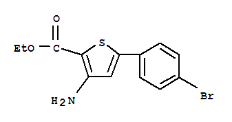 3-氨基-5-(4-溴苯基)噻吩-2-甲酸乙酯结构式