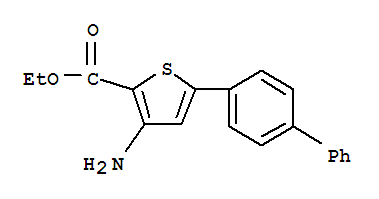 乙基 3-氨基-5-([1,1'-联苯]-4-基)噻吩-2-羧酸酯结构式