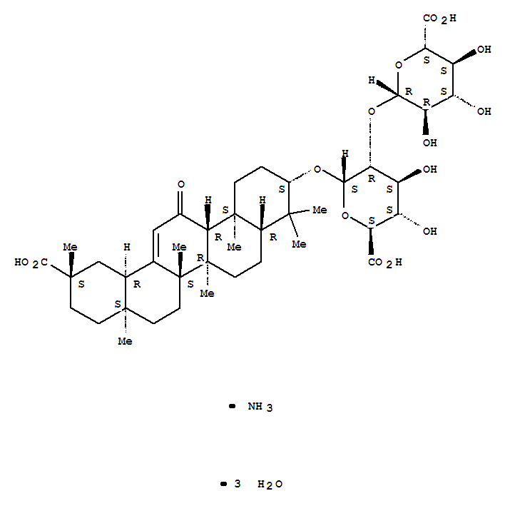 Structure of GLYCYRRHIZIC ACID, AMMONIUM SALT, TRIHYDRATE(RG)