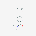 N,N-二乙基-5-(4,4,5,5-四甲基-1,3,2-二氧杂环戊硼烷-2-基)吡啶酰胺结构式