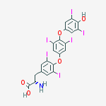 Structure of (2S)-2-amino-3-[4-[4-(4-hydroxy-3,5-diiodo-phenoxy)-3,5-diiodo-phenoxy]-3,5-diiodo-phenyl]propanoic acid
