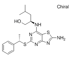 Structure of 1-Pentanol, 2-[[2-aMino-5-[[(1S)-1-phenylethyl]thio]thiazolo[4,5-d]pyriMidin-7-yl]aMino]-4-Methyl-, (2R)-