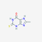8-methyl-2-sulfanylidene-3,7-dihydropurin-6-one结构式