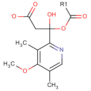2-(乙酰氧基甲基)-4-甲氧基-3,5-二甲基吡啶结构式